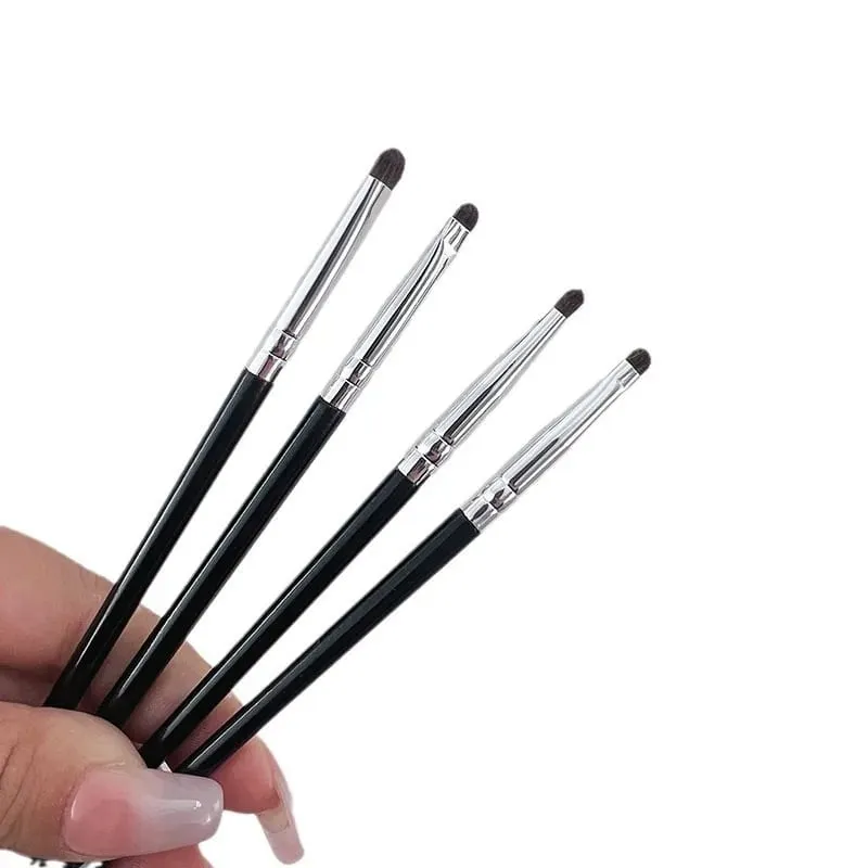 4/8/12pcs Precise Detail Eyeshadow Brush Soft Horse Hair Eyeline Silkworm Makeup Brush Highlighter Brushes Eyes Makeup Tools