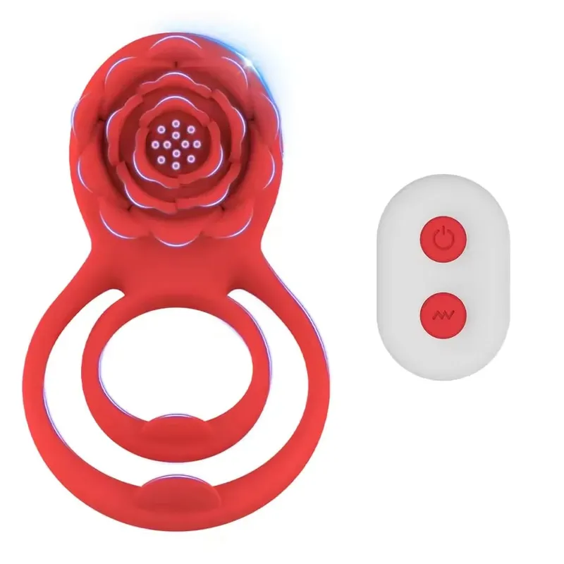 Penis Cock Ring Vibrator for Women Black Rose G Spot Nipple Clitoral Male Ejaculation Delay Nipple Clitoral Stimulator Sex Toys