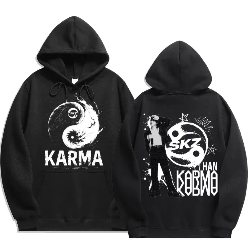 KPOP's fourth album KARMA printed men's hoodie FELIX HAN BANGCHAN CHANGBIN HYUNJIN LEE fashion hoodie