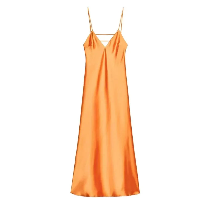 Trễ Vai Hồng Satin Đầm Maxi Thời Trang Không Tay Hở Lưng Ôm Body Khoét Hở Đồ Bầu Nữ Dạ Hội Áo Choàng 2025
