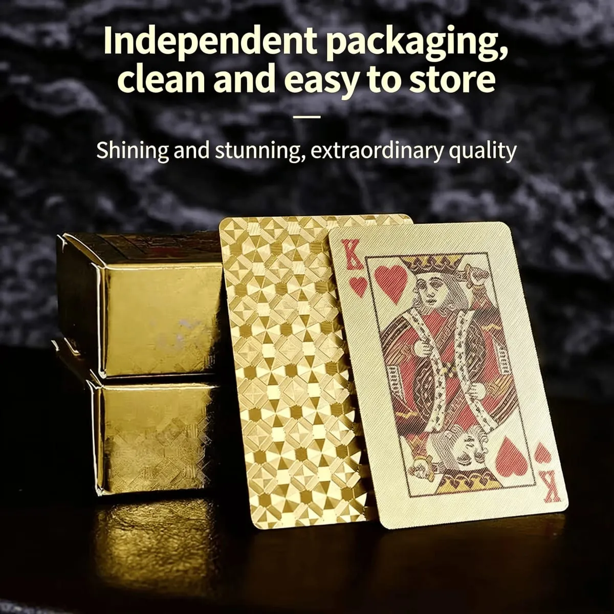 Luxury PVC Playing Cards Gold & Silver Inlaid Design Frosted Finish for Easy Shuffle Waterproof & Fold-Resistant Game Night