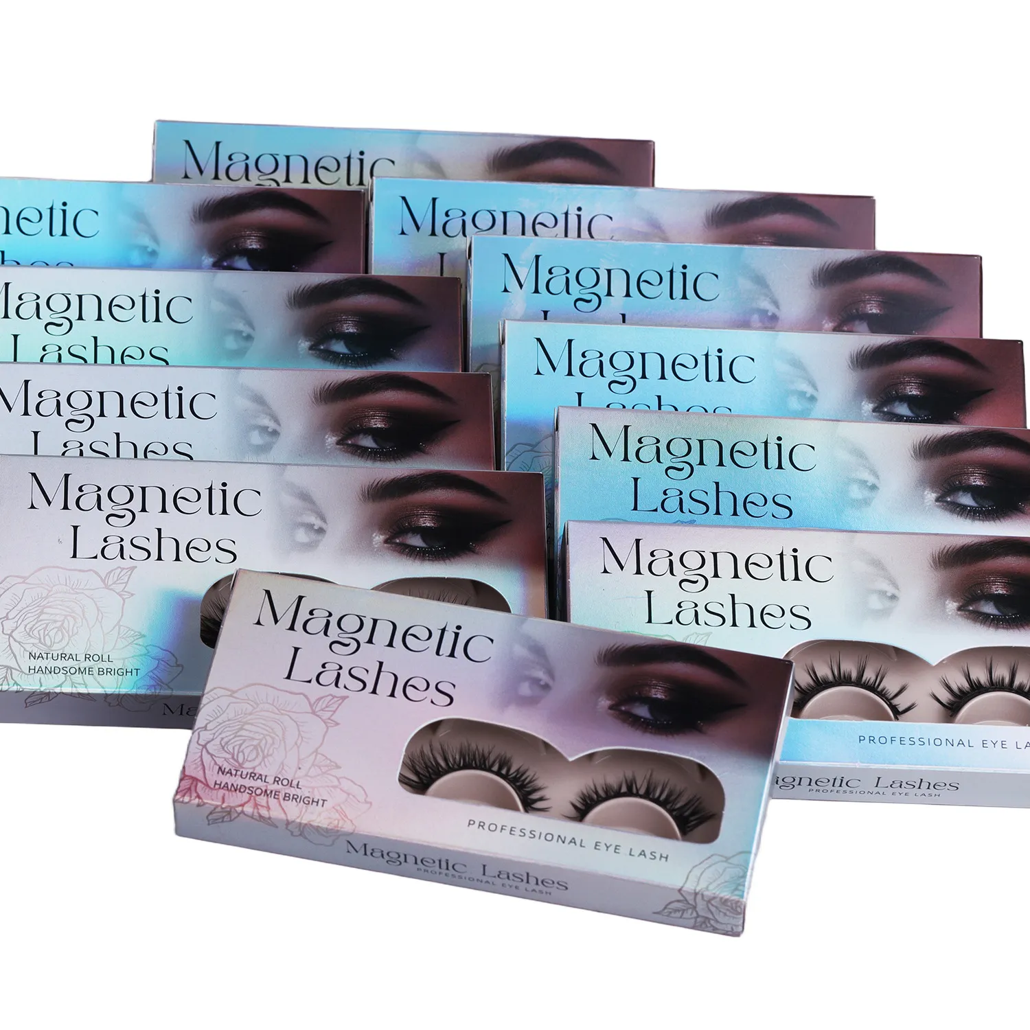 2Pairs Magnetic Eyelashes 3D Natural False Eyelash Reusable Easy Wear Eye Makeup Set Gluee-free Lashes