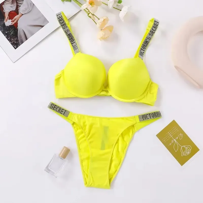 New Adjustable Bra and Panty Set Lace Lingerie Sets Classic Women's Sexy V Lingerie Set S Sheer Lace Trim Supportive Push Up