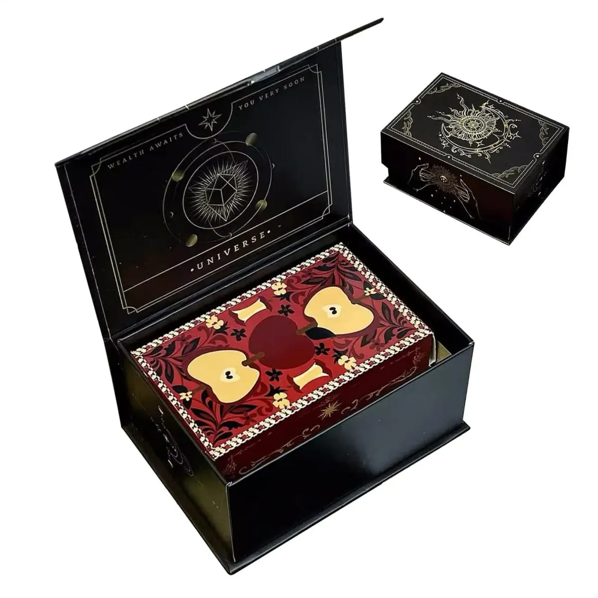 Magnetic Lid Tarot Card Box Portable Lightweight Storage Organizer for Oracle/Playing Cards Jewelry Keepsakes Home Display