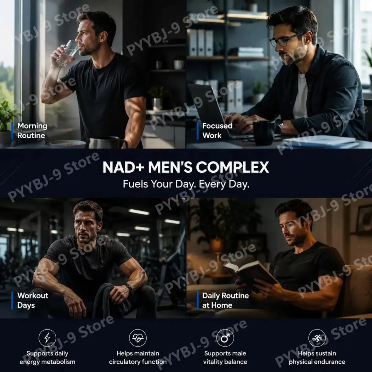 Docteat NAD+ Men's Complex Capsules for Daily Energy Metabolism and Circulatory Support Male Vitality Balance 60 Capsules