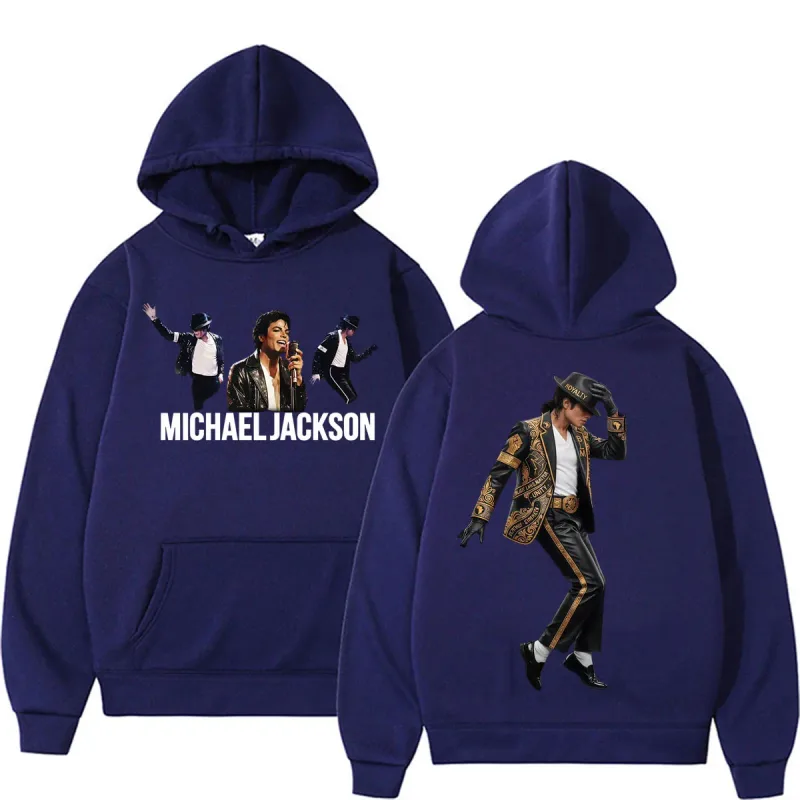 Michael Jackson King of Pop Music Fan Hoodies Men's Casual Fleece Bodywarmer Sweatshirts Fashion High Street Oversized Pullovers