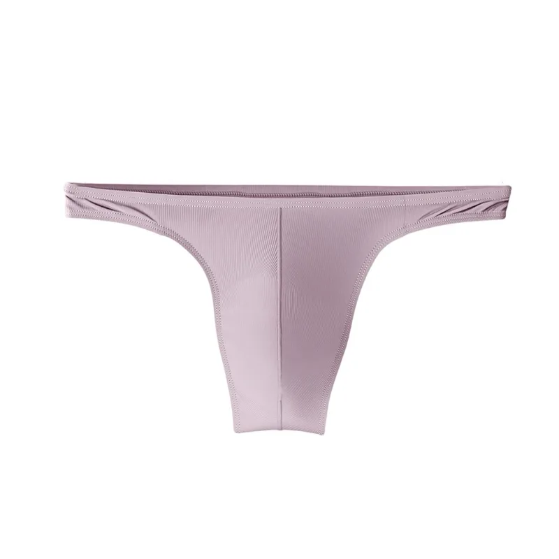 Eis Seide Tangas Männer Sexy Unterwäsche Weiche Rippen G-string Atmungsaktive Unterhose Nahtlose Höschen Männliche Dessous Ausbuchtung Beutel Briefs