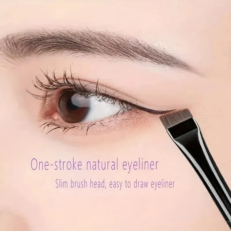3-Piece Eyeliner & Eyebrow Brushes Set - Ultra-Fine & Flat Tips for Precise Control High-Quality Precision Makeup Application