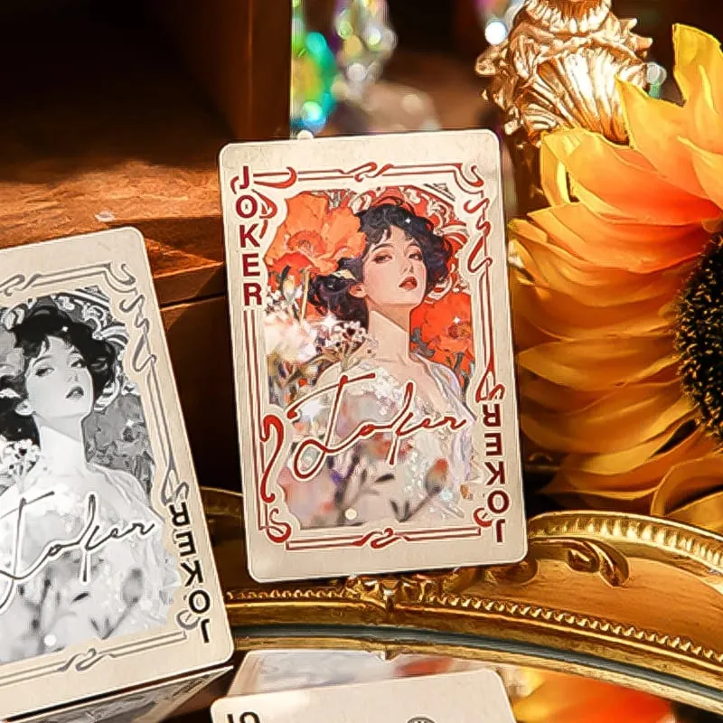 PokerMr. Paper Retro Printed Poker Set 54 Cards/Box Vintage Japanese Beauty Printed Poker Special Board Card Game for Friends
