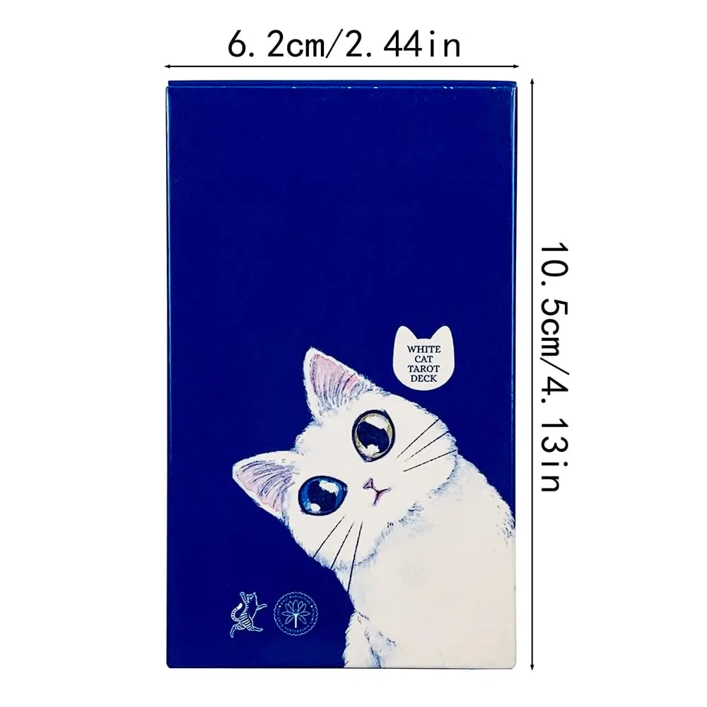 New White Cat Tarot Deck A 78 Cat-Themed Edition Borad Game For Cat Lovers Great For Divination Meditation & Party Games