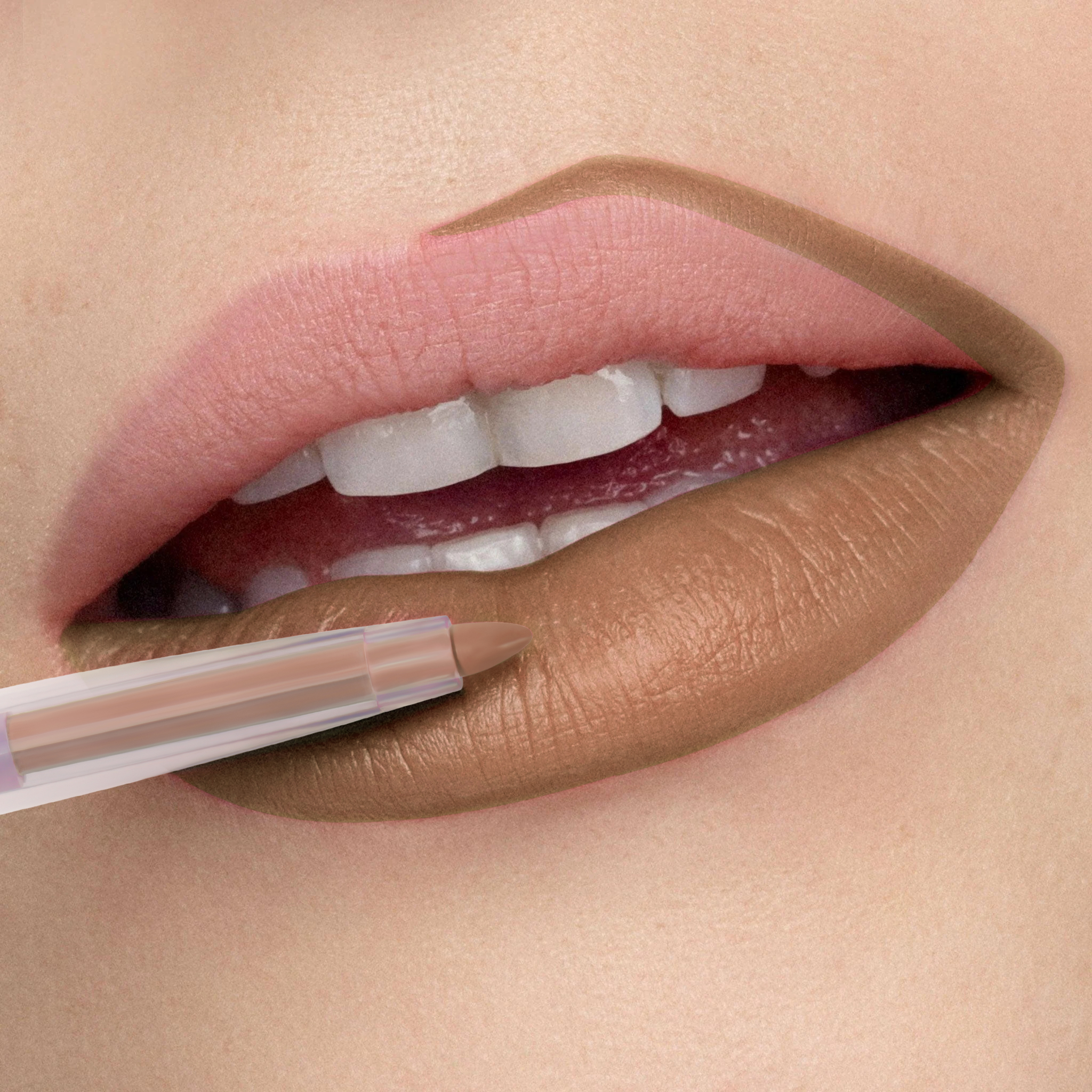 Matte Velvet Lip Liner Seksi Tahan Air Cair Lip Liner Tahan Lama Tanpa Tanda Kosmetik Rias Merah Telanjang