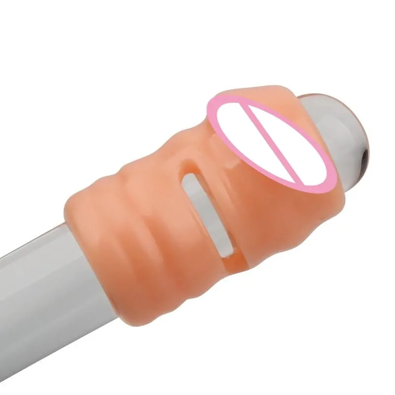 2PCS/Set Penis Sleeve Silicone Reusable Extension Condom Delay Ejaculation G Spot Anal Sex Toys For Men No Vibrator Sex Shop