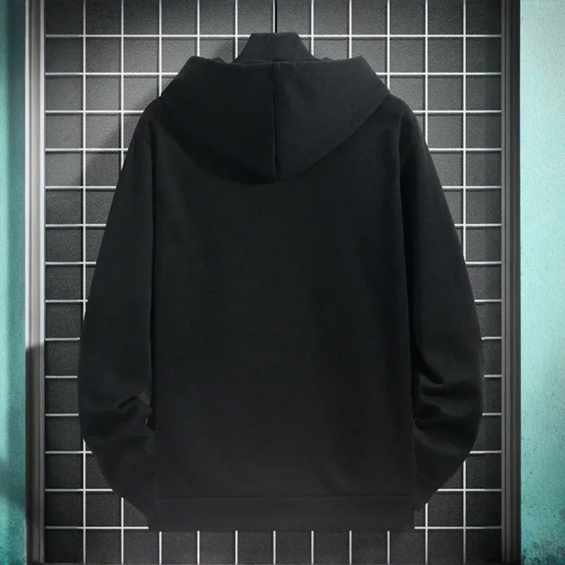Black Letter Print Hoodies for Man Autumn Winter Hot Sale High Quality Hooded Sweatshirt Home Outdoor Casual Sport Warm Pullover