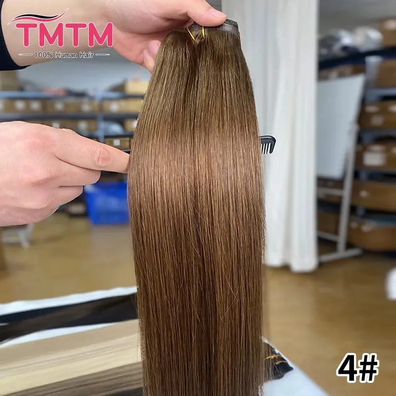 Invisible PU Weft Clip In Extension Human Hair 7Pcs 110g/set Clip Ins Human Hair Extensions 14-24Inch Silk Straight Clip On Hair