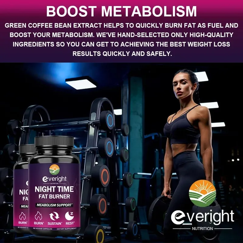 Nighttime Fat Burner & Appetite Suppressant - Thermogenic Metabolism Booster for Weight Loss and Immune Health