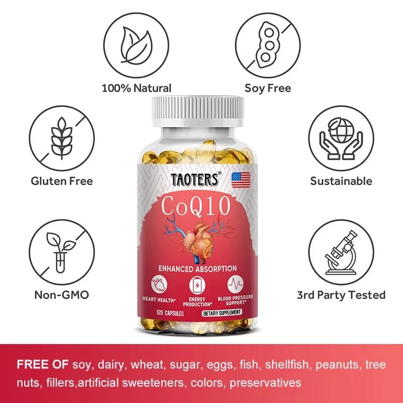 CoQ10 400mg - High Absorption Coenzyme Q-10 Non-GMO Gluten Free Vegan Dietary Vitamin Supplement Antioxidant Support