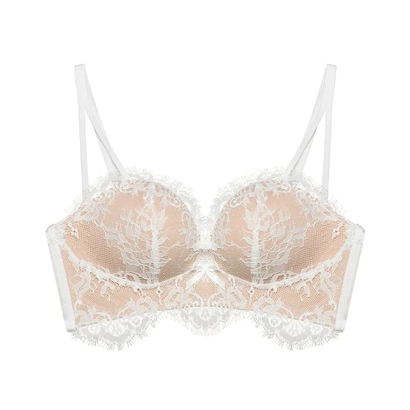 Sexy Victoria‘s Bras Style Push Up Bra Set French Lace for Small Chest Side Support Anti Sagging MOYISU Sexy Panty & Tushy PP A