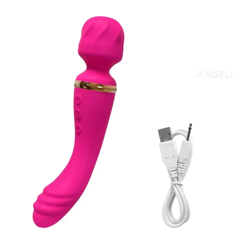 2 in 1 AV Wand Vibrator for Women Clit G-Spot Vagina Stimulator Nipples Breast Massager Female Masturbator Sex Toy for Women