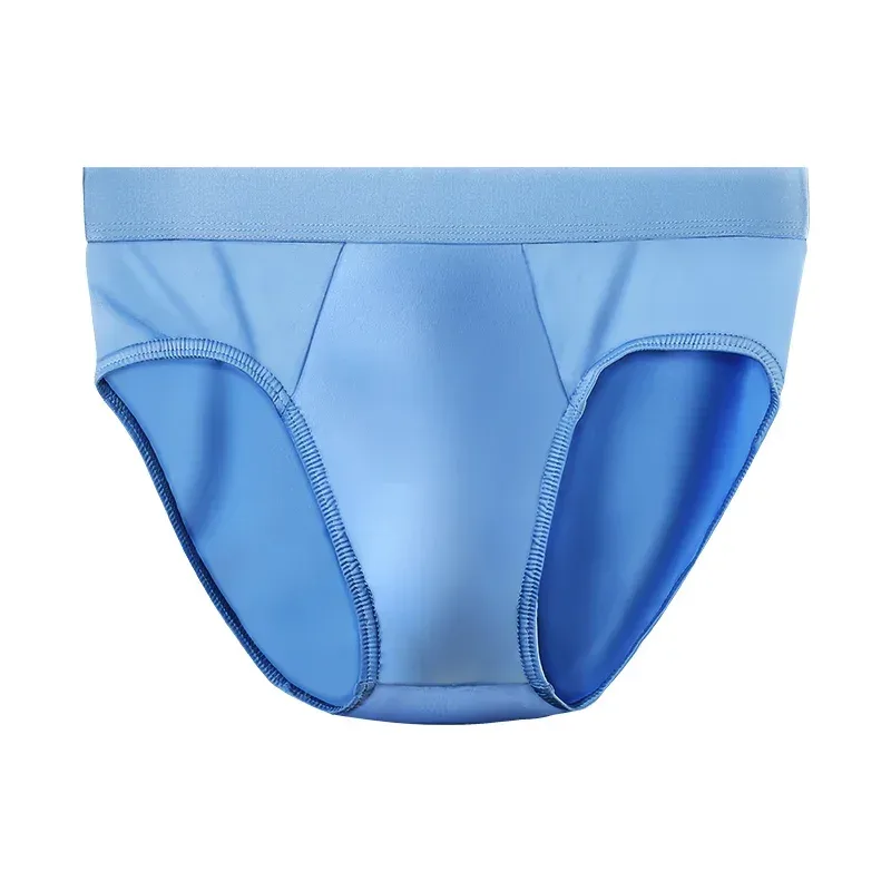 3PCS men's ice - silk underwear. Thin - style for summer, with U - convex briefs. Breathable, solid - colored shorts