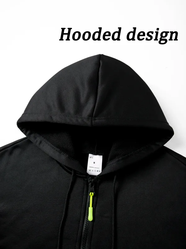 Men's Half Zip Hoodie With Personalized Spider Print Street Style Casual Sweatshirt Autumn And Winter Trendy Fitness Commute Top