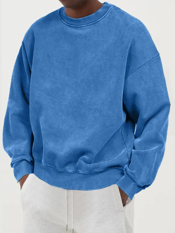 Vintage Solid Sweatshirts Male Washed Cotton Sportswear Warm Autumn Pullovers Casual Comfy Hoodie Fashion Oversized Streetwers