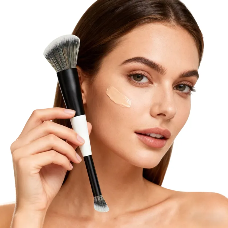 ✦ Dual-Ended Foundation Face Brush Double-ended Powder Blush Contour And Eyeshadow Concealer Makeup Brushes