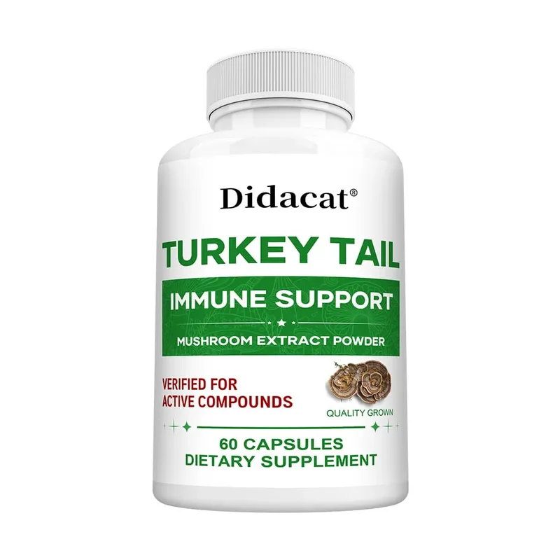 Turkey Tail Mushroom Supplement Boosts The Immune System Promotes Health and Vitality Vegan Non-GMO 120 Capsules