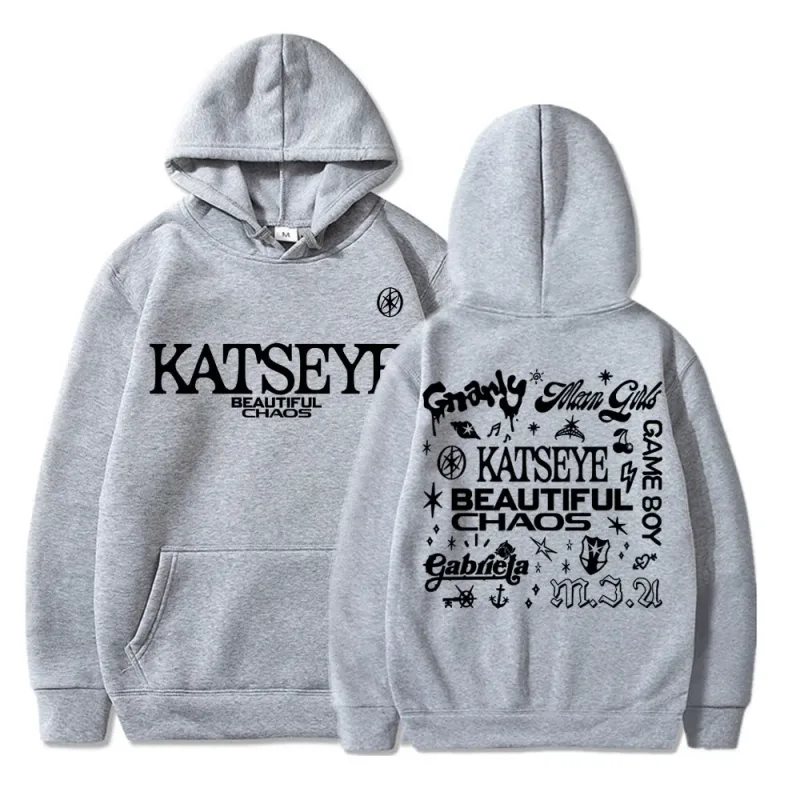 Kpop katseye belo caos álbum tour hoodies moda retro harajuku masculino feminino sportwear velo oversized agasalho streetwear