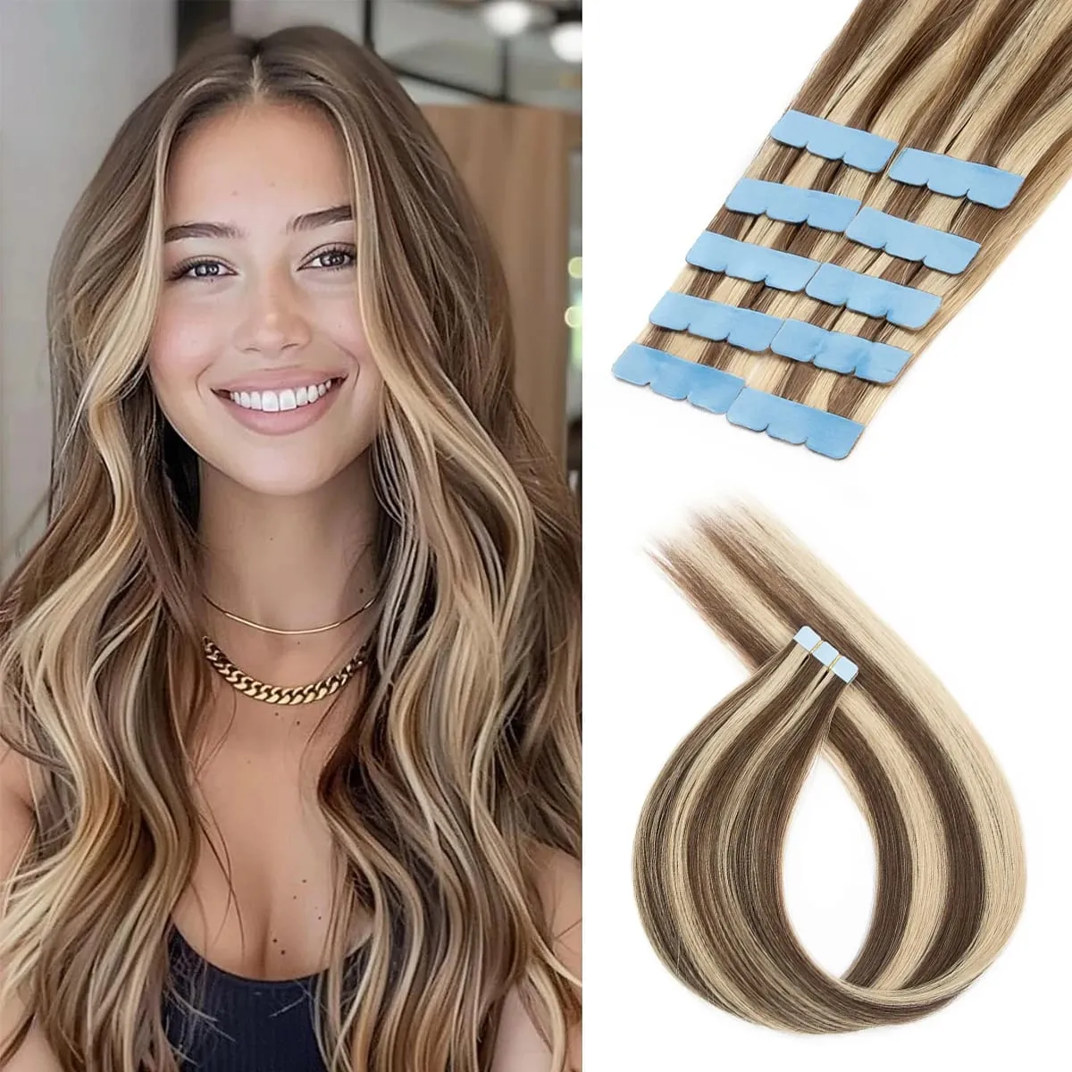 Mini Tape in Human Hair Extensions Natural Straight Tape in Extentions 3x0.8cm Invisible Tape 10pcs/pack For Side Hair