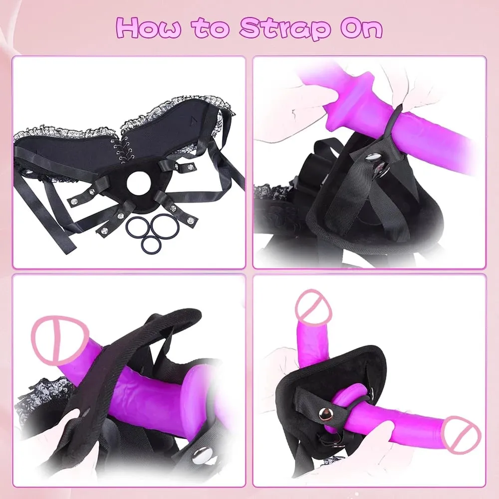 สายDildoสำหรับสตรีเพศของเล่น-Double Ended Dildoเนื้อซิลิโคนแฟนตาซีDildoยาวDildosสายรัดสายรัดขนาดใหญ่Anal Dildos