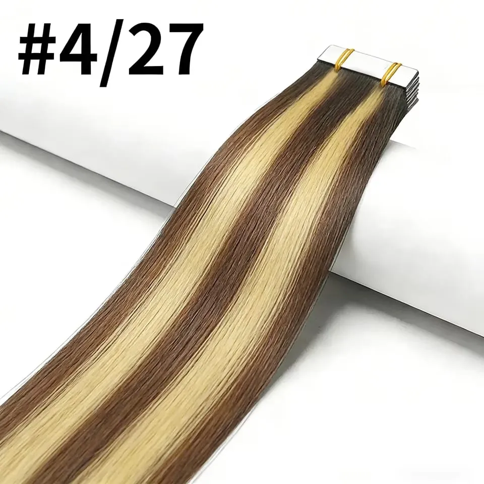 Blonde 613 Straight Tape In Human Hair Extensions 100% Human Hair Skin Weft Invisible Tape In Hair Extension 50g/20pcs For Woman — image 8