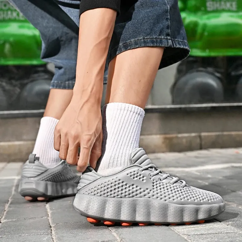 Men's Breathable Running Shoes Cushioned Non-slip Woman Casual Sneakers Massage Athletic Footwear for Outdoor Jogging Sports