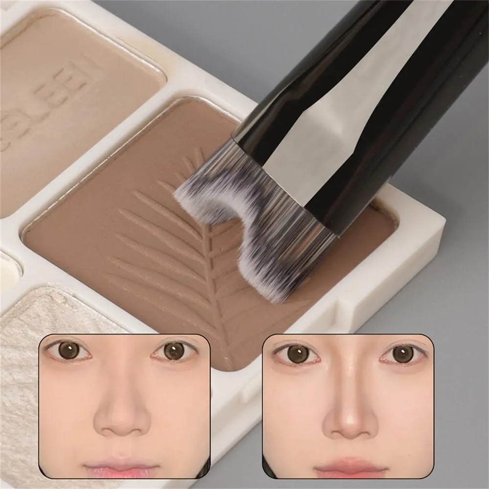 2 PCS Makeup Brushes U-Shaped Makeup Brush & Nose Shadow Brush