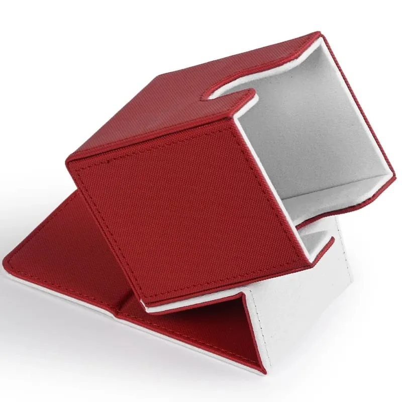 Caixa de baralho de cartas com capacidade para mais de 100 cartas de couro pu, caixa de armazenamento de cartões para jogos tcg, cartas comerciais.