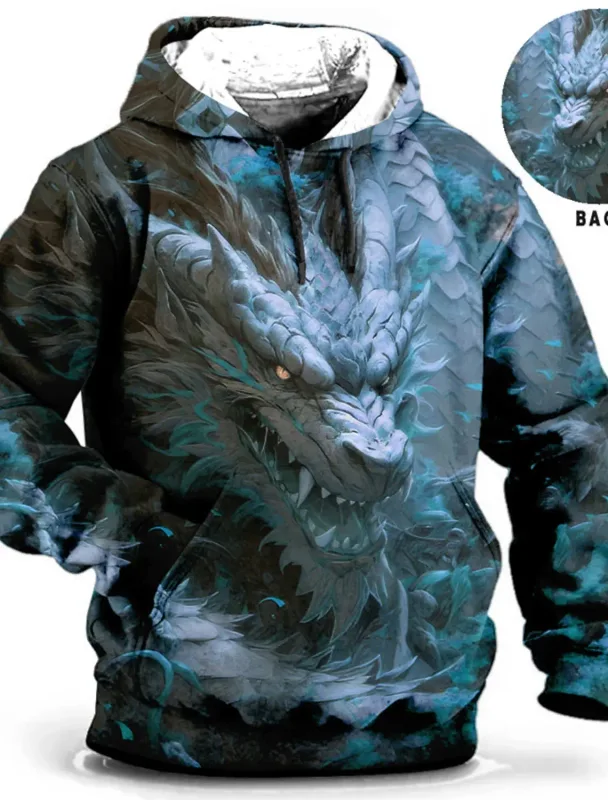 Chinese New Year Dragon 3d Print Hoodie Men Women Fashion Street Vintage Hoodie Sweatshirt Outwear Coat Men Tracksuits Sportwear