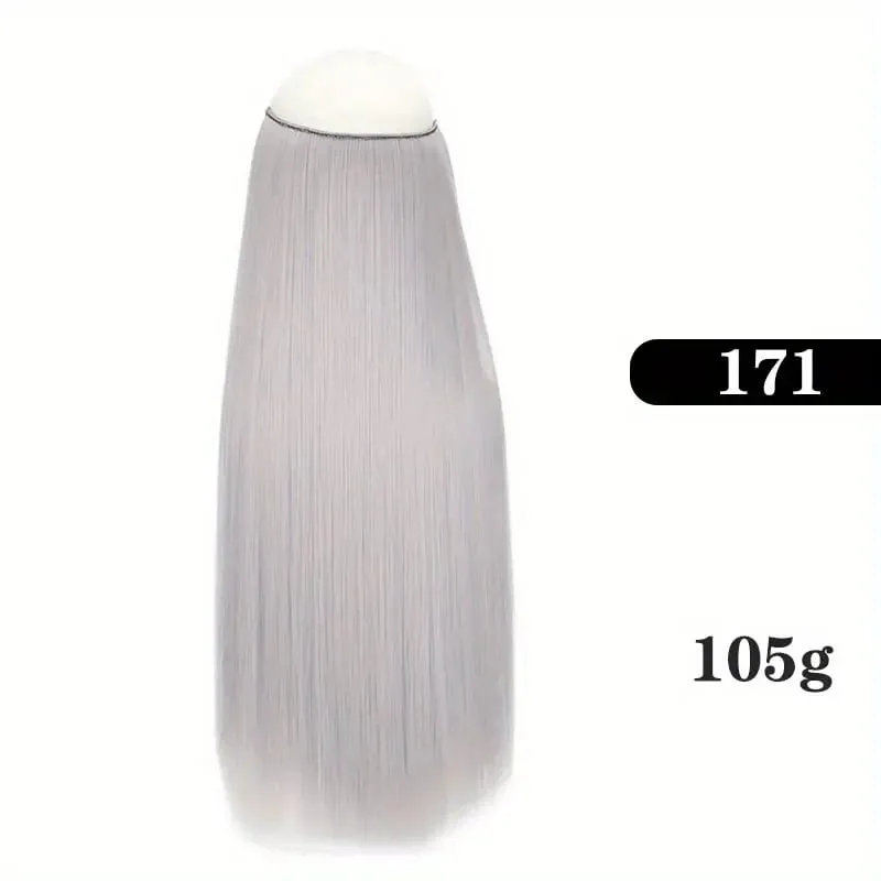 Extensions de cheveux synthétiques sans Clips faux postiche ombré blond brun noir cheveux raides naturels faux postiche pour femme