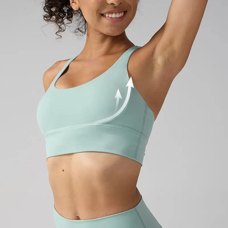 Solid Color Women Women Fitness Yoga Bras Race Back Sports Bras Nylon Top Women Bra Sexy Breathable Underwear For Women Gym