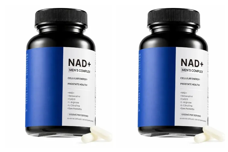 Mens NAD+ Complex 60 Capsules - Liposomal NAD+ Resveratrol CoQ10 Saw Palmetto για Κυτταρική Ενέργεια Προστάτη & Ορμονική Υποστήριξη