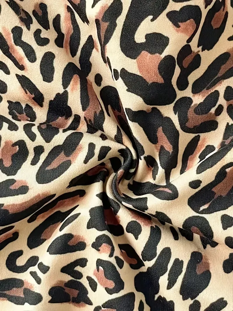 Cropped Top Women's Summer Vacation Women's Half Neck Leopard Print Colorful Flower Top