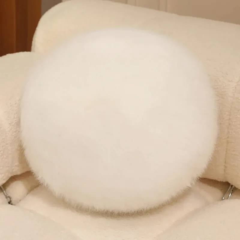 30cm Long Plush Fluffy Round Plush Pillow Cartoon Ball Pillow Accompany Stuffed Pillow Car Home Sofa Decor Plush Cushion