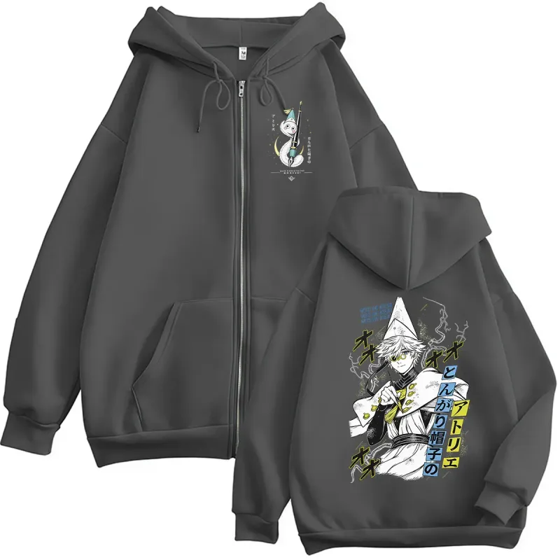 Anime Qifrey Witch Hat Atelier Zipper Hoodie Men's Women Fashion Clothing Pullover Sweatshirt Vintage Long Sleeve Jacket Hoodies