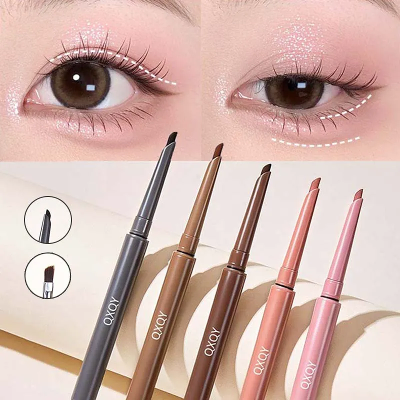 1 Pcs Double Head Easy To Color Gel Eyeliner Smooth and Waterproof Sweat Proof Dark Brown Lying Silkworm Outline Eyes Cosmetics