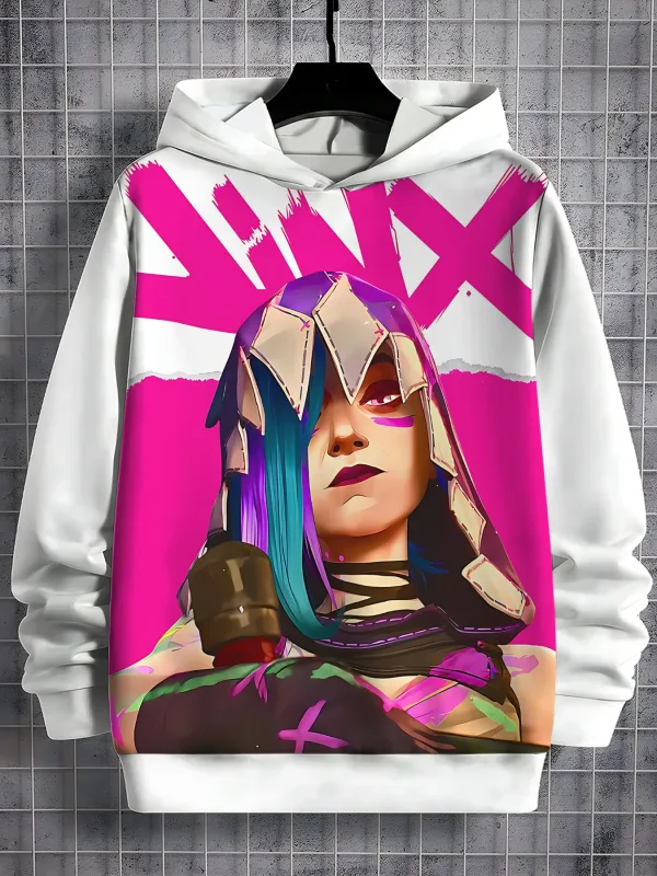 2026 Arcane Jinx Anime 3D Print All Seasons Children Casual Sweatshirt Cool Pullover Tops Unisex Clothes Boy Hoodies Clothes