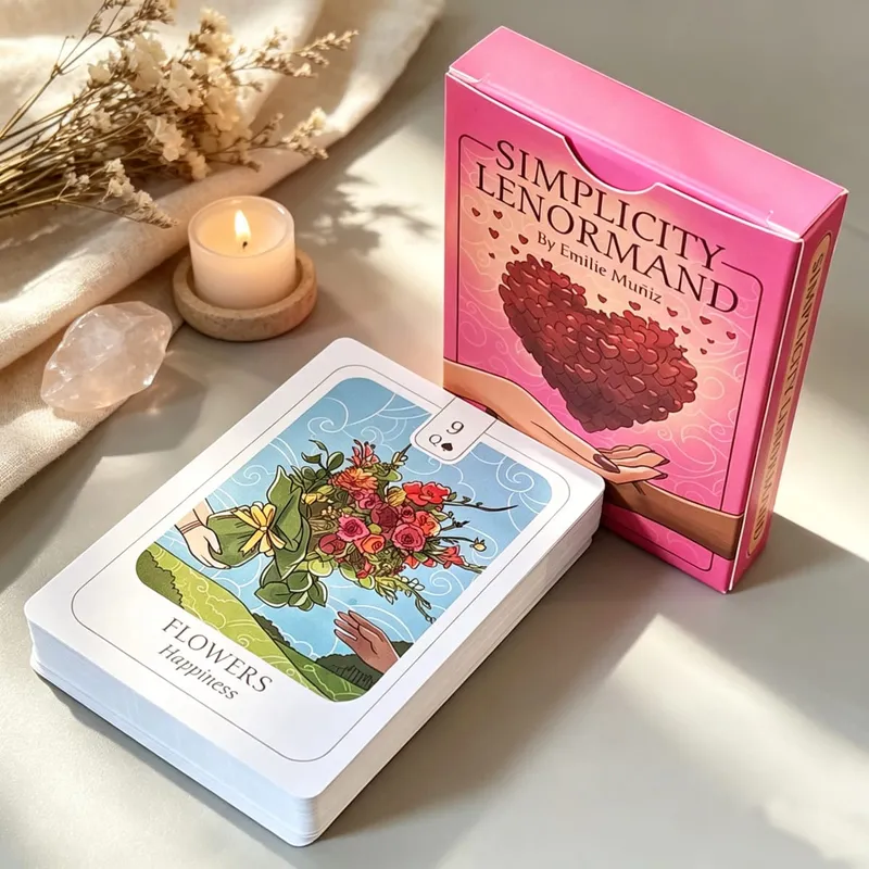 Simplicity Lenormand Deck 41 Pcs Beautifully Illustrated Cards 9*6cm with Meaningful Symbolism with Yes No Maybe Cards