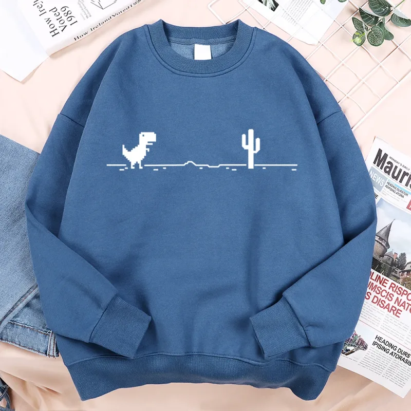 Rede mau funcionamento pequeno dinossauro moletom masculino feminino casual com capuz hip hop confortável streetwear solto roupas quentes hoodies