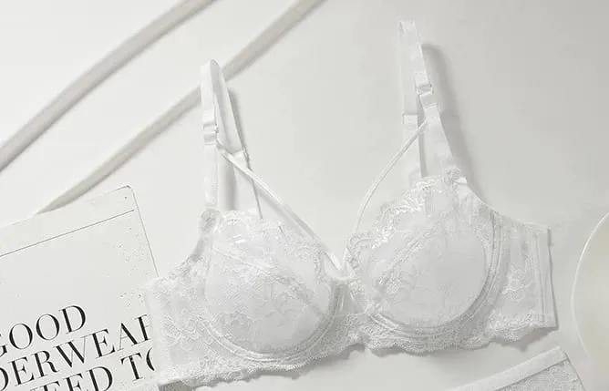 Set Pakaian Dalam Renda Nipis Baru Wanita Bra Berwayar Lembut Tolak Ke Atas Sokongan Payudara Meminimumkan Pakaian Selesa Lembut Anti Kendur 32-42