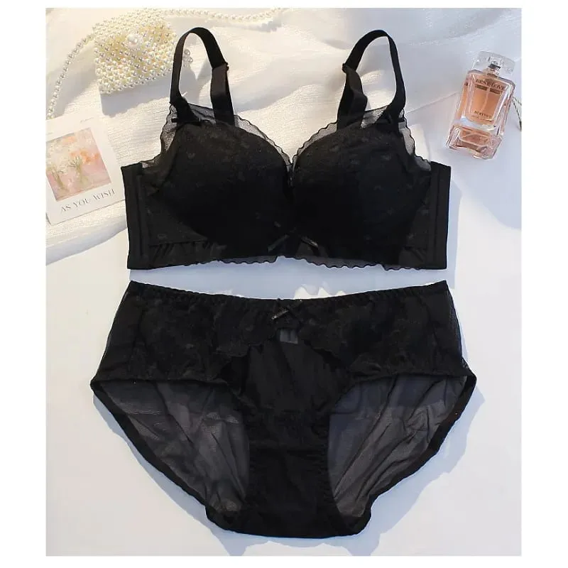 Sexy Pure Desire Breeze Bralette Busto piccolo Push Up Raccolta Anti-Cedimento Senza fili Comfort Lingerie traspirante Set Look ampio