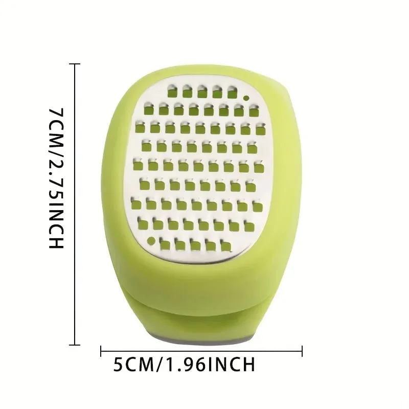 Stainless Steel 4-in-1 Manual Grater & Slicer - Lemon Cheese Garlic Ginger Zester Shredder Compact Kitchen Tool for Vegetables