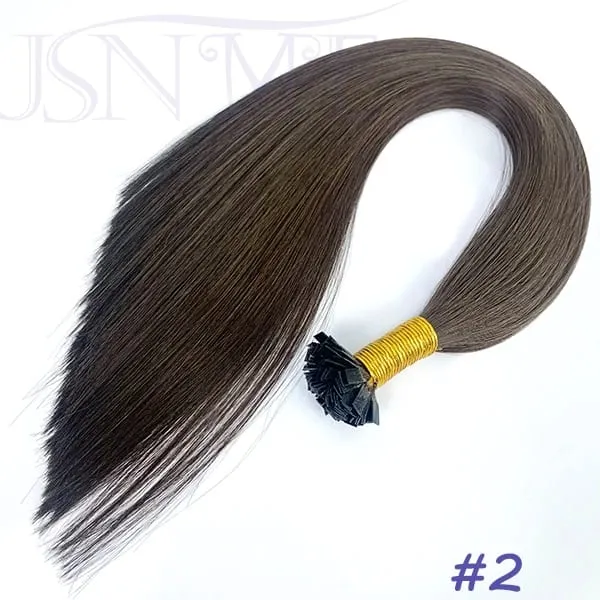 Virgin Hair Flat Tip Hair Extensions Natural Real Human Hair Fusion Capsule Keratin Brown Blonde 1g/pramínek 14-22 palců pro ženy — image 9