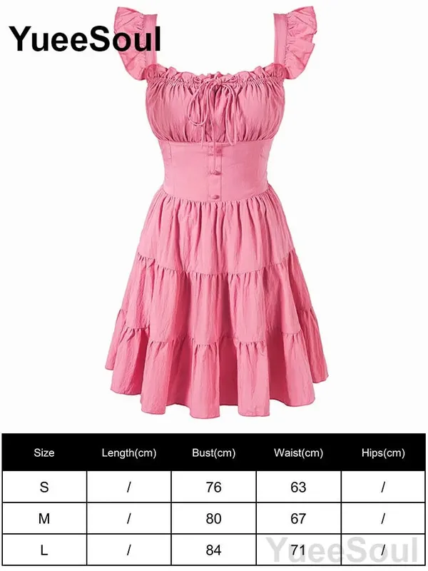 Pink Women's Dress Elegant Evening Birthday Party Female Dresses 2026 Summer New Sweet Cute Y2K Casual High Street Lolita Dress